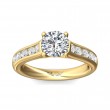 FlyerFit® 18K Yellow Gold Channel and Shared Prong Engagement Ring