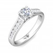 FlyerFit® Platinum Channel and Shared Prong Engagement Ring