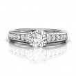 FlyerFit® 14K White Gold Channel and Shared Prong Engagement Ring