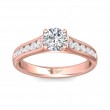 FlyerFit® 14K Pink Gold Channel and Shared Prong Engagement Ring