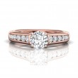 FlyerFit® 18K Pink Gold Channel and Shared Prong Engagement Ring