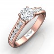 FlyerFit® 18K Pink Gold Channel and Shared Prong Engagement Ring