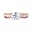 FlyerFit® 18K Pink Gold Shank And White Gold Top Channel and Shared Prong Engagement Ring