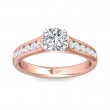 FlyerFit® 18K Pink Gold Shank And White Gold Top Channel and Shared Prong Engagement Ring