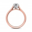 FlyerFit® 18K Pink Gold Shank And White Gold Top Channel and Shared Prong Engagement Ring