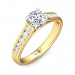 FlyerFit® 18K Yellow Gold Shank And White Gold Top Channel and Shared Prong Engagement Ring