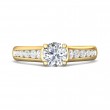 FlyerFit® 18K Yellow Gold Channel and Shared Prong Engagement Ring