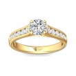 FlyerFit® 18K Yellow Gold Channel and Shared Prong Engagement Ring