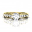 FlyerFit® 18K Yellow Gold Channel and Shared Prong Engagement Ring