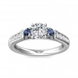 FlyerFit® Platinum Three Stone Engagement Ring