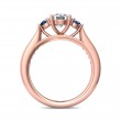 FlyerFit® 14K Pink Gold Three Stone Engagement Ring