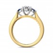 FlyerFit® 18K Yellow Gold Shank And White Gold Top Three Stone Engagement Ring