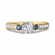 FlyerFit® 18K Yellow Gold Three Stone Engagement Ring