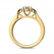 FlyerFit® 18K Yellow Gold Three Stone Engagement Ring