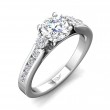 FlyerFit® 14K White Gold Three Stone Engagement Ring