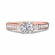 FlyerFit® 14K Pink Gold Three Stone Engagement Ring