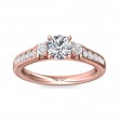 FlyerFit® 14K Pink Gold Three Stone Engagement Ring