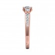 FlyerFit® 14K Pink Gold Three Stone Engagement Ring