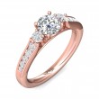 FlyerFit® 14K Pink Gold Three Stone Engagement Ring