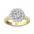 FlyerFit® 18K Yellow Gold Shank And White Gold Top Channel and Shared Prong Engagement Ring