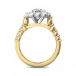 FlyerFit® 18K Yellow Gold Shank And White Gold Top Channel and Shared Prong Engagement Ring