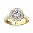 FlyerFit® 18K Yellow Gold Channel and Shared Prong Engagement Ring