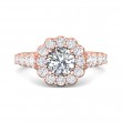 FlyerFit® 18K Pink Gold Channel and Shared Prong Engagement Ring