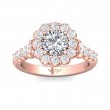 FlyerFit® 18K Pink Gold Channel and Shared Prong Engagement Ring