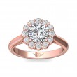 FlyerFit® 14K Pink Gold Solitaire Engagement Ring