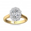 FlyerFit® 18K Yellow Gold Shank And White Gold Top Solitaire Engagement Ring