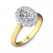 FlyerFit® 18K Yellow Gold Shank And White Gold Top Solitaire Engagement Ring