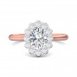 FlyerFit® 14K Pink Gold Shank And White Gold Top Solitaire Engagement Ring