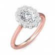 FlyerFit® 14K Pink Gold Shank And White Gold Top Solitaire Engagement Ring