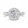 FlyerFit® Platinum Micropave Halo Engagement Ring