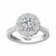 FlyerFit® Platinum Micropave Halo Engagement Ring