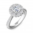 FlyerFit® Platinum Micropave Halo Engagement Ring