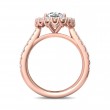 FlyerFit® 18K Pink Gold Micropave Halo Engagement Ring