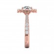 FlyerFit® 18K Pink Gold Micropave Halo Engagement Ring