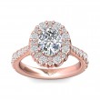 FlyerFit® 14K Pink Gold Micropave Halo Engagement Ring