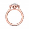 FlyerFit® 14K Pink Gold Micropave Halo Engagement Ring