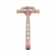 FlyerFit® 14K Pink Gold Micropave Halo Engagement Ring