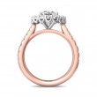 FlyerFit® 18K Pink Gold Shank And White Gold Top Micropave Halo Engagement Ring