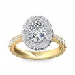 FlyerFit® 14K Yellow and 14K White Gold Micropave Halo Engagement Ring