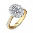 FlyerFit® 14K Yellow and 14K White Gold Micropave Halo Engagement Ring