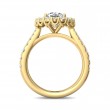 FlyerFit® 18K Yellow Gold Micropave Halo Engagement Ring