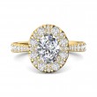 FlyerFit® 14K Yellow Gold Micropave Halo Engagement Ring