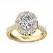 FlyerFit® 14K Yellow Gold Micropave Halo Engagement Ring