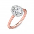 FlyerFit® 18K Pink Gold Shank And White Gold Top Solitaire Engagement Ring