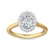 FlyerFit® 18K Yellow Gold Shank And White Gold Top Solitaire Engagement Ring