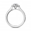 FlyerFit® 18K White Gold Micropave Halo Engagement Ring